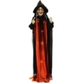 thumbnail image 1 of Haunted Hill Farm 6-Ft. Standing Witch, Indoor/Covered Outdoor Halloween Decoration, LED Red Eyes, 1 of 9