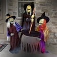 thumbnail image 1 of Haunted Hill Farm 5.5 ft Witch Sisters Animatronic, Halloween Decoration, HHWITCHSTR-2FLSA, 1 of 16