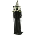 thumbnail image 1 of Haunted Hill Farm 5.5 ft Poseable Witch with Spell Book, Lights and Sound, Indoor/Covered Outdoor Halloween Decoration, HHWITCH-9FLS, 1 of 19