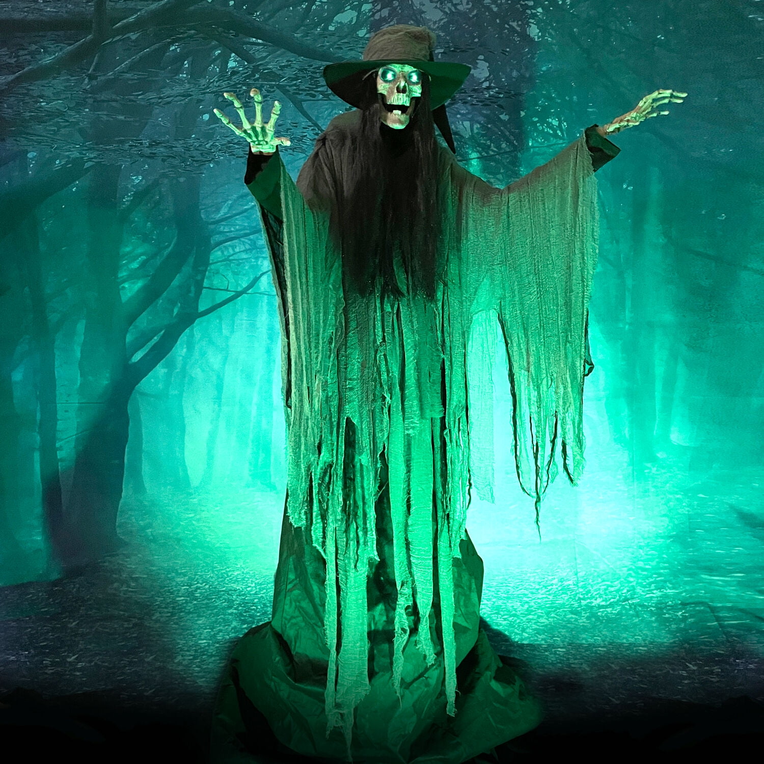 Haunted Hill Farm 7.5 ft Tall Motion-Activated Macabre Skeleton