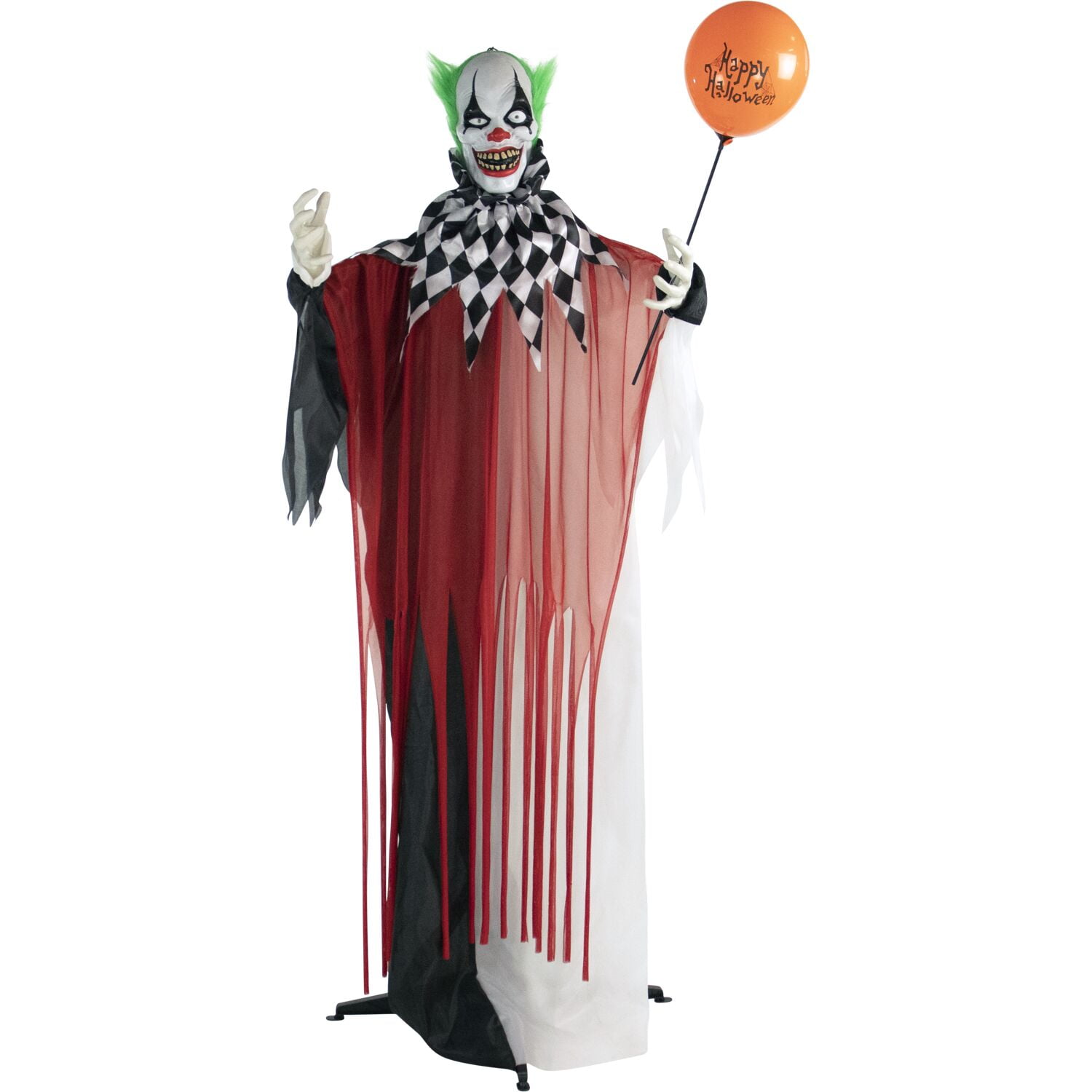 Haunted Hill Farm 71-In. Animatronic Clown, Indoor/Outdoor Halloween  Decoration, Flashing Red Eyes, Poseable, Battery-Operated, HHCLOWN-7FLSA