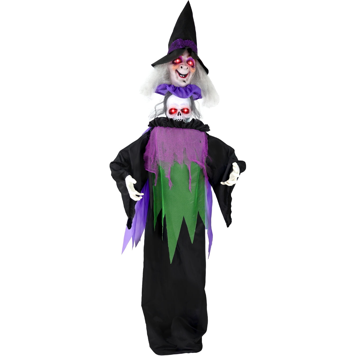 Haunted Hill Farm 6 ft Lifesize Animatronic Witch with Lights and