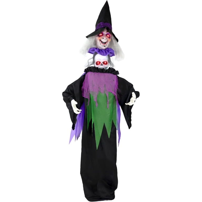 Happy witchページ Haunted Hill Farm 6 ft Lifesize Animatronic Witch with Lights and