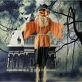 thumbnail image 1 of Haunted Hill Farm 6 ft Animatronic Pumpkin Scarecrow Indoor/Covered Outdoor Halloween Decoration, HHPUM-1FLSA, 1 of 12