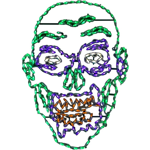 Haunted Hill Farm Halloween Indoor/Outdoor Zombie Face LED Light (28 in. x 41 in.)