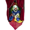 thumbnail image 1 of Haunted Hill Farm Hanging Clown Prop Animatronic with Lights and Sound, Indoor/Covered Outdoor Halloween Decoration, HHFTCL-1HLSA, 1 of 15