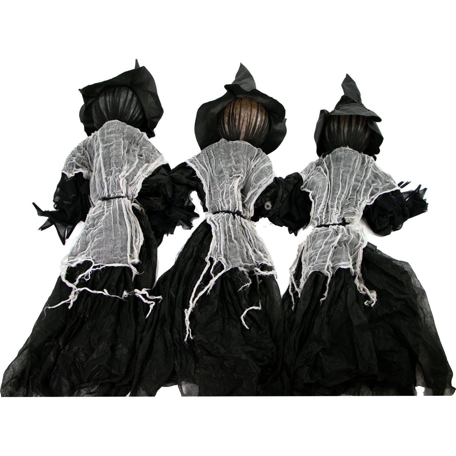 42-Inch Black and White Pre-Lit Animated Witch Trio Lawn Decor