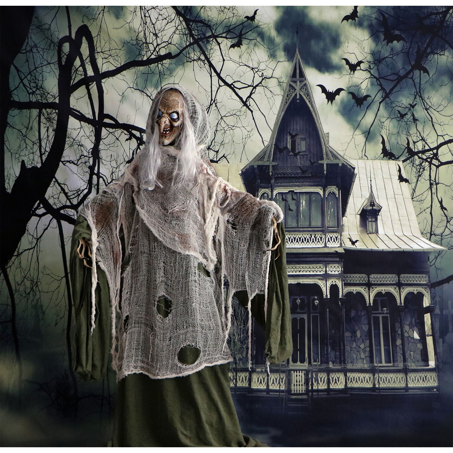 Haunted Hill Farm Life-Size 5.2 Ft Poseable Witch With Lights And Sound Indoor Covered Outdoor Halloween Decoration Hhwitch 13flsa