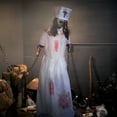 thumbnail image 1 of Haunted Hill Farm 5.2 Ft Animatronic Convulsing Nurse by Tekky Halloween Decoration with Motion-Activated Sounds, HHCONVULNRSE-1FLSA, 1 of 20
