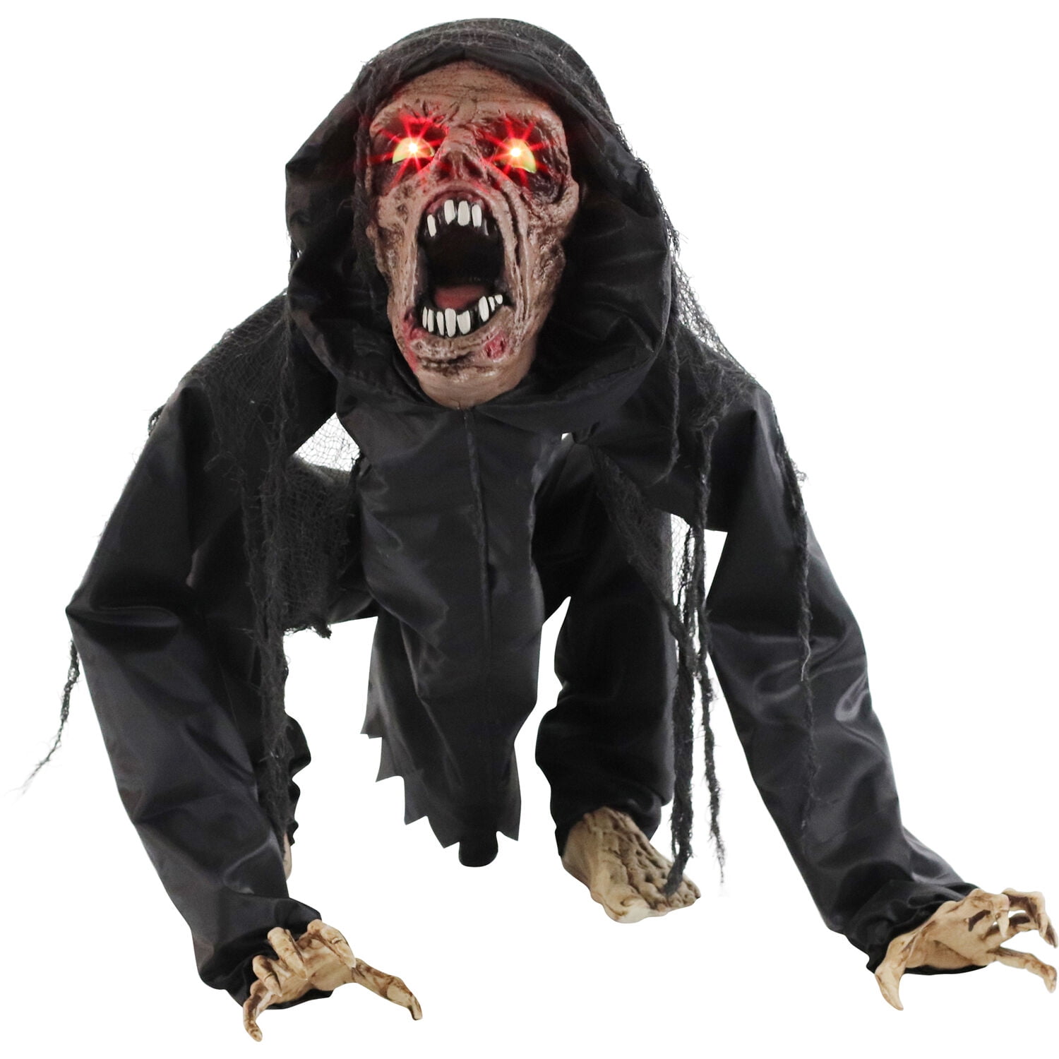 Haunted Hill Farm 3.7 ft Zombie Dog Halloween Animatronic with Lights and Sound, Outdoor Decor, HHDOG-1FLSA