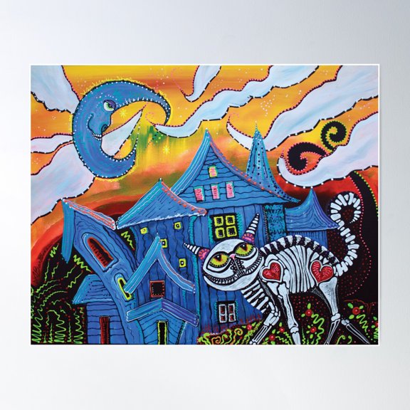 Haunted Hollow Poster Wall Art, Modern Wall Decor For Living Room Bedroom, 12x18 UNFRAMED