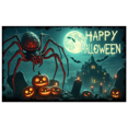 thumbnail image 1 of Haunted House Banner Spider Halloween Banner Scary Pumpkin Design for Halloween Decoration Spooky Party Event, 1 of 9