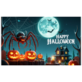 thumbnail image 1 of Haunted House Banner Spider Halloween Banner Scary Pumpkin Design for Halloween Decoration Spooky Party Event, 1 of 9