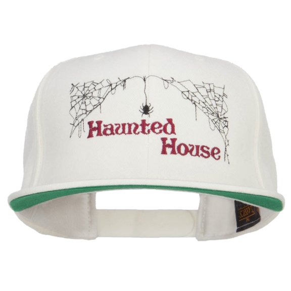 Haunted House Embroidered Snapback Cap - Natural OSFM