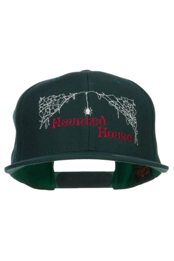 Haunted House Embroidered Snapback Cap - Spruce OSFM