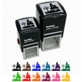 thumbnail image 1 of Haunted House Halloween Self-Inking Rubber Stamp Ink Stamper - Blue Ink - Large 1-1/2 Inch, 1 of 7