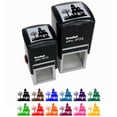 thumbnail image 1 of Haunted House Halloween Self-Inking Rubber Stamp Ink Stamper - Green Ink - Small 1 Inch, 1 of 7