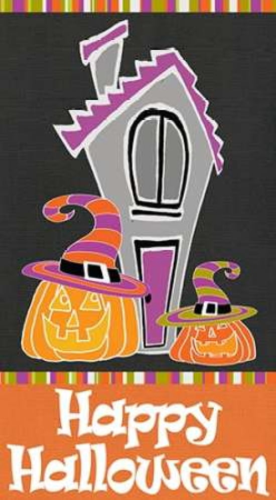 Haunted House Jack-o-Lanterns Canvas Art - Shanni Welsh (12 x 18)