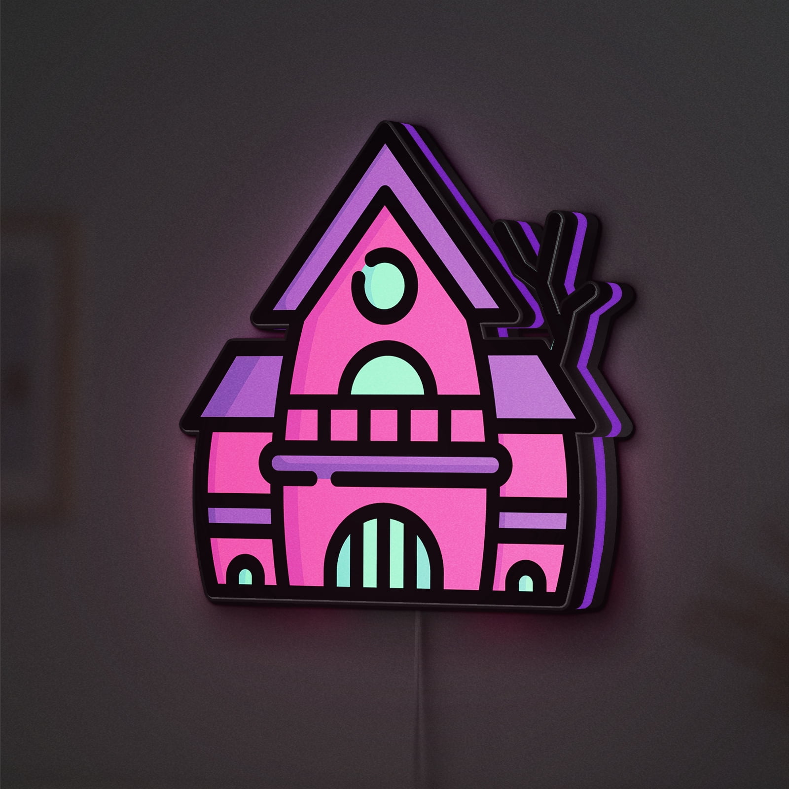 Haunted House LED Lightbox - Halloween Scary Spooky Decor, Custom Led ...