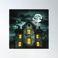 thumbnail image 1 of Haunted House Poster Wall Art, Modern Wall Decor, 16x16 UNFRAMED, 1 of 3