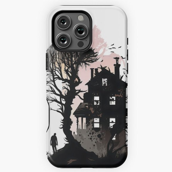 Haunted House Silhouette Art Phone Case for iPhone 16 15 14 13 12 11 Pro Max M5902810