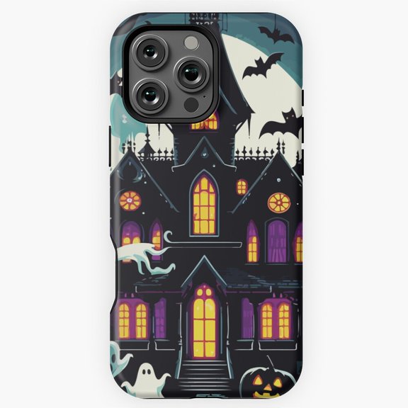 Haunted House Spooky Art Design Phone Case for iPhone 16 15 14 13 12 11 Pro Max M5902733