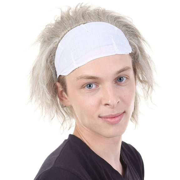 Haunted House TV Mens Wig | White & Grey Celebrity Cosplay Halloween Wig