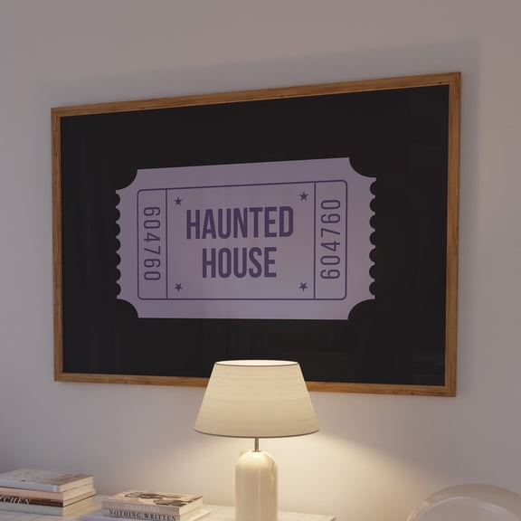 Haunted House Ticket Stub Print: Spooky Hallo.Ween Wall Art UNFRAMED PAPER POSTER, Home Decor, Vintage Gift, Living Room Dercor