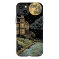 thumbnail image 1 of Haunted House Under Full Moon Dual Layer Phone Case for iPhone 16 15 14 13 12 11 Pro Plus Mini – Spooky Night Aesthetic Phone Cover Gift, 1 of 6