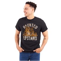 Haunted House Upstairs Halloween Plus Size Crewneck Graphic Tee Shirt Brisco Brands 2X