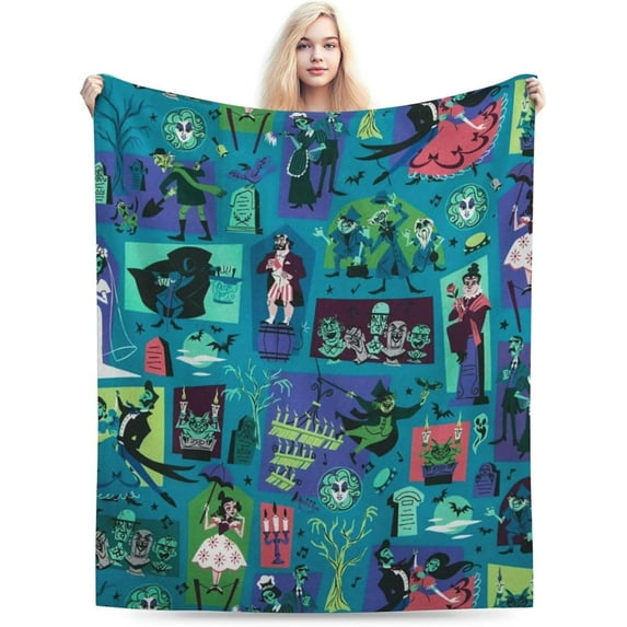 Haunted-Mansio-n Blanket Soft Cozy Fleece Throw Blanket Plush Lightweight Warm Fuzzy Flannel Blankets and Throws for Couch Sofa Bed 80"X60"