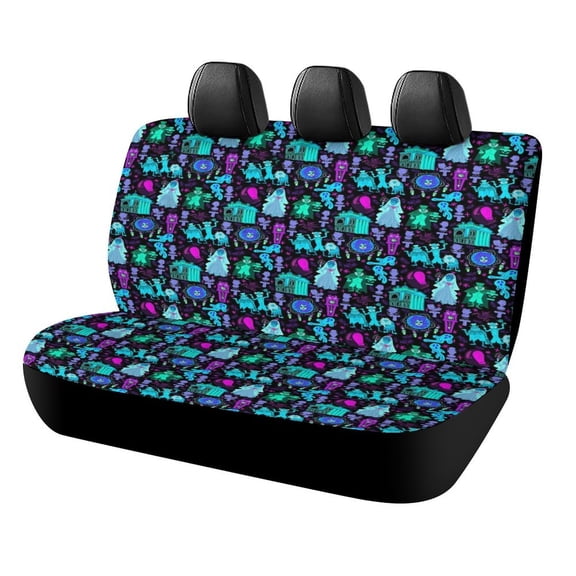 Haunted Mansion Car Rear Seat Covers Back Elastic Flexible Car Seat Covers Decorative Fits Most Cars, SUVs, Trucks And Vans