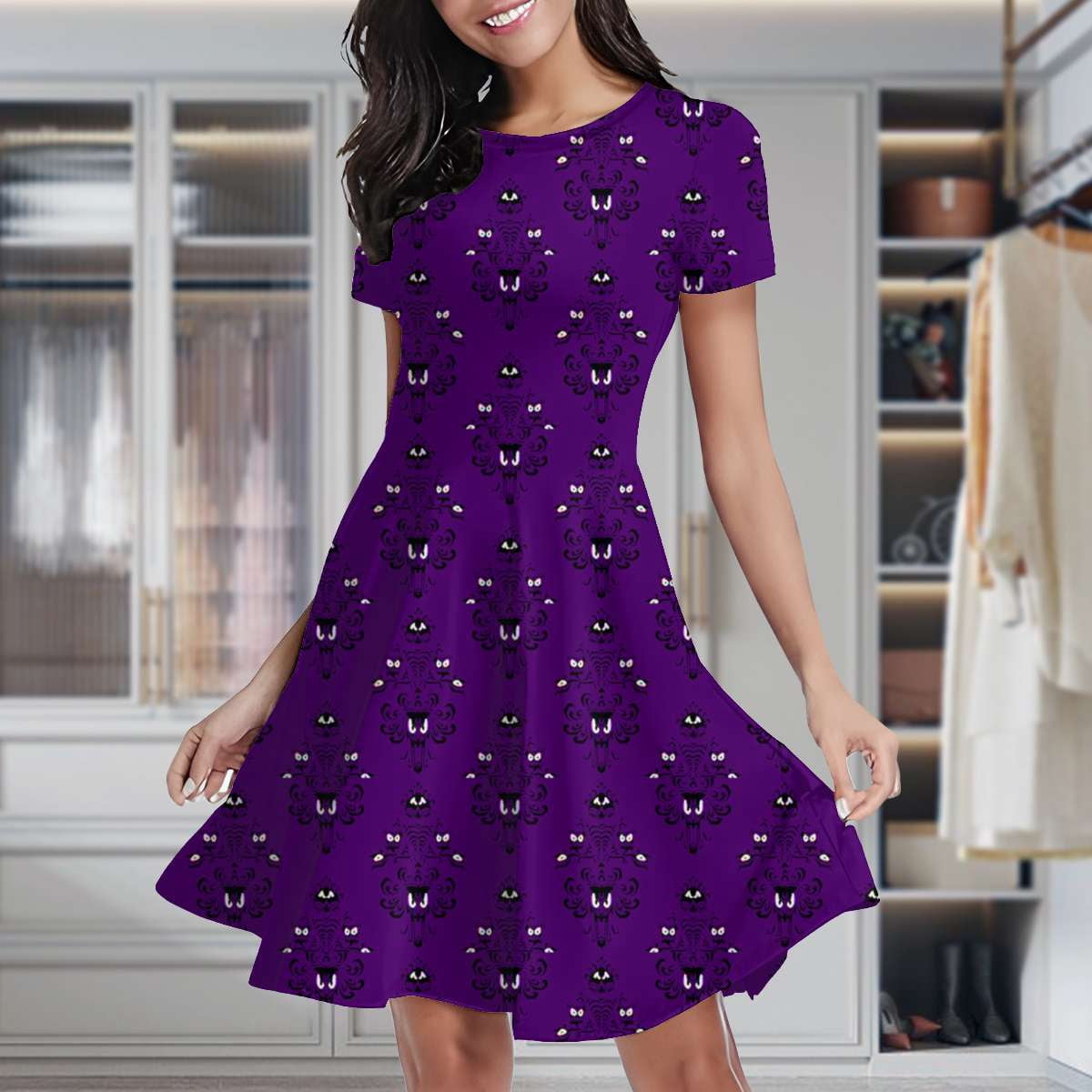 strapless open back dress Royal Purple Evening Dress with the Detachable Train  Qndresa
