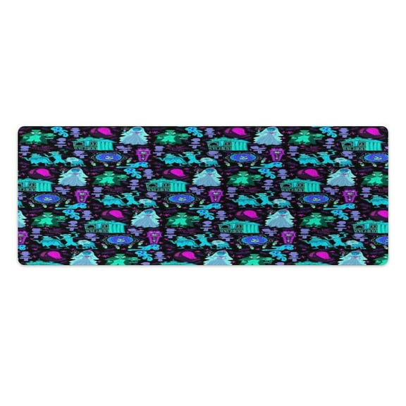 Haunted Mansion Kitchen Rugs Pvc Mats Set of 2 Pieces Non Slip Soft Cushioned Standing Mat And Runner Wipeable Floor Mat