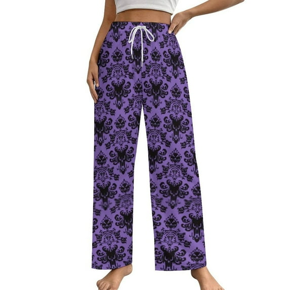 Haunted Mansion Pajama Pants Breathable with Pockets Pajamas For Lady Vintage Sleeping Pants Bedroom Homewear
