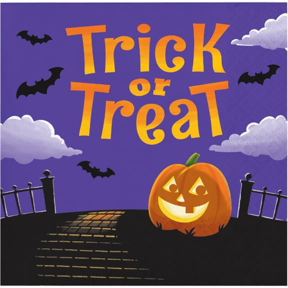 Haunted Mansion Trick Treat Pumpkin Halloween 16 Ct Beverage Napkins