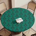 thumbnail image 1 of Haunted Mansion Ultramarine Green Round Table Cover Kitchen Printed Waterproof Tablecloth Elastic Edged Tablecloth Fits Party Wedding Indoor Outdoor Tables, 1 of 8