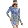 thumbnail image 1 of Haunted Mansion Watercolor Women's Long Sleeve Bodycon Dress Soft Stretchy For Everyday Wear And Special Occasions, 1 of 6