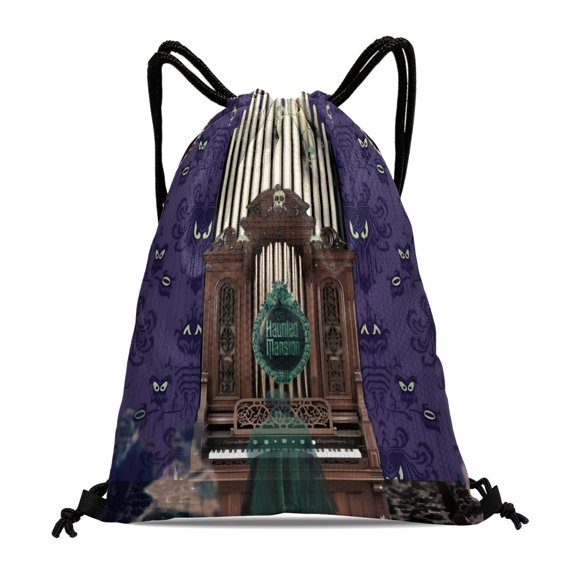 Haunted Mansion Waterproof Drawstring Sack:Perfect for fitness, hiking, swimming, travel, beach, and shopping, sized at 15.7*17.7 inches (40cm45cm.