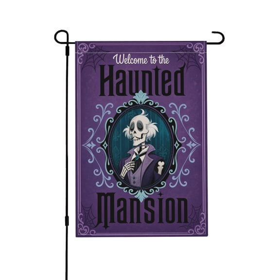 Haunted Mansion Welcome Halloween Garden Flag For Yard 12x18 in