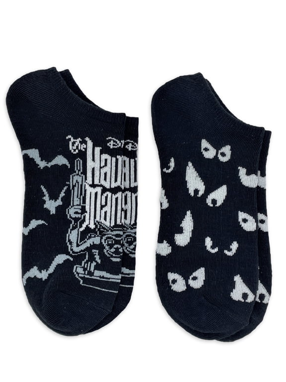 Haunted Mansion Women's Halloween No-Show Socks, 2-Pack, Size 4-10