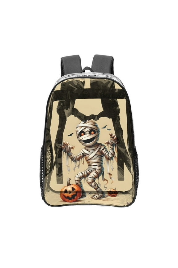 Haunted Of Mansion Pattern Transparent Backpack Lightweight And fashionable Showcasing Personality And Leading The Trend