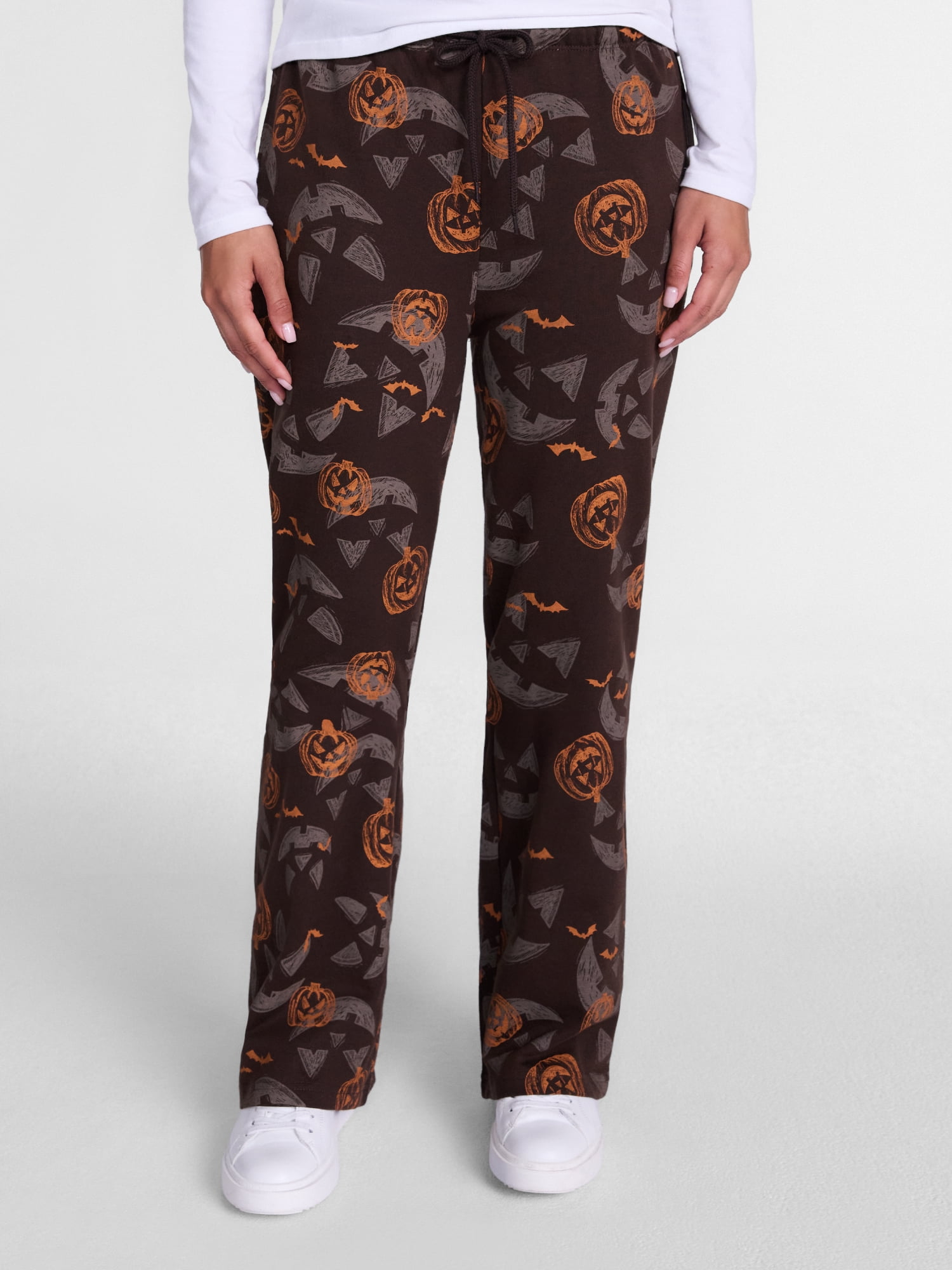Women’s Graphic Halloween Haunted Pumpkins Jogger Pants, Sizes XXS-XXL