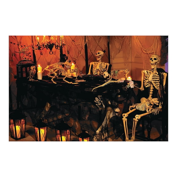 Haunted Skeleton Banquet Backdrop Banner - Party Decor - 3 Pieces