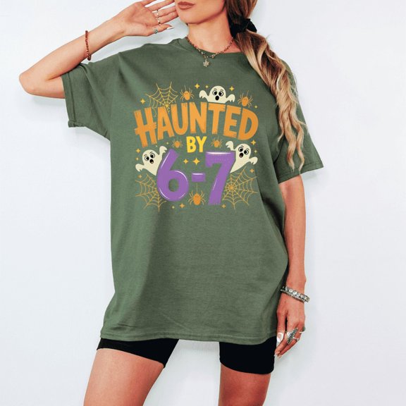 Haunted by 6 7 Halloween Shirt, Funny Spooky Meme Tee, Six Seven Halloween Costume Gift