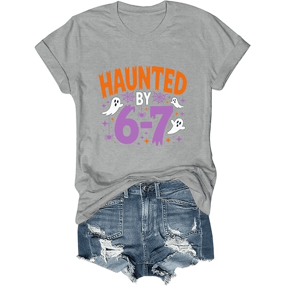 Haunted by 67 Shirt Men Women Six Seven Halloween Shirt Funny Graphic Tee Top