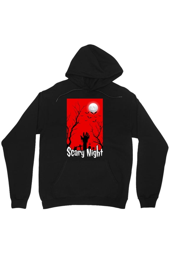 Haunting Graveyard Night Graphic Funny Halloween Holiday Creepy Season Simple Art M9243 Unisex Hoodie, Up to Size 5XL