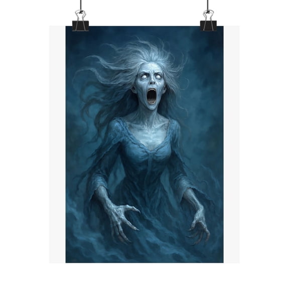 Haunting Screaming Banshee Vertical Poster, Gothic, Spooky, Living Room And Gallery Wall Decor