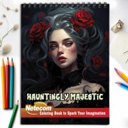 Hauntingly Majestic Spiral Bound Coloring Book, Immerse Yourself in the Mysterious and Eerie Atmosphere with 30 Captivating Coloring Pages