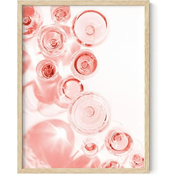 Haus And Hues Blush Pink Champagne Flutes 12" x 16" Framed Art Print